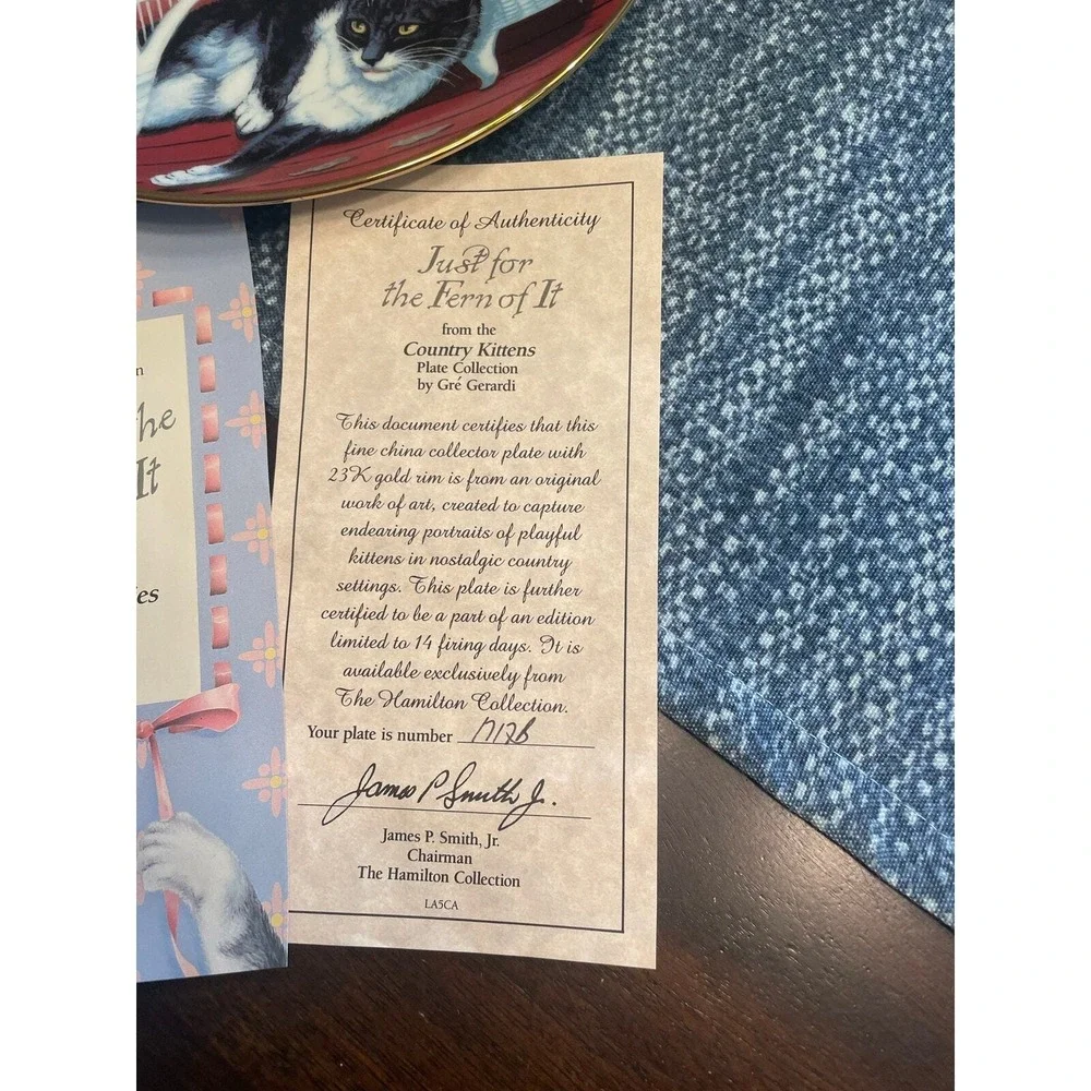 Vintage Just for The Fern of It Gre Gerardi country kitties Hamilton collection